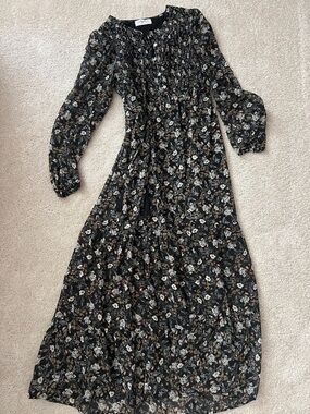 Carly Jean Los Angeles Black Floral Maxi Dress
